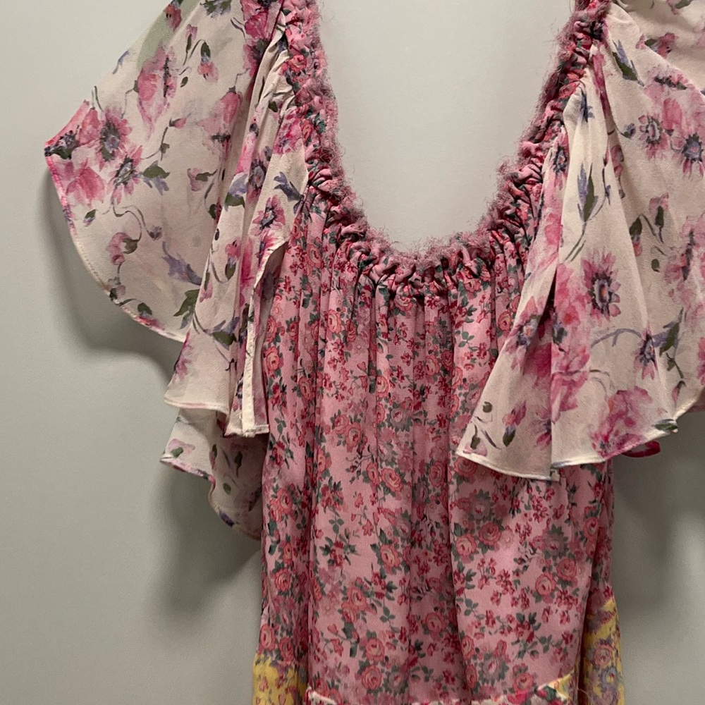 Gorgeous Pink Floral LoveShackFancy gown/ Maxi Dress